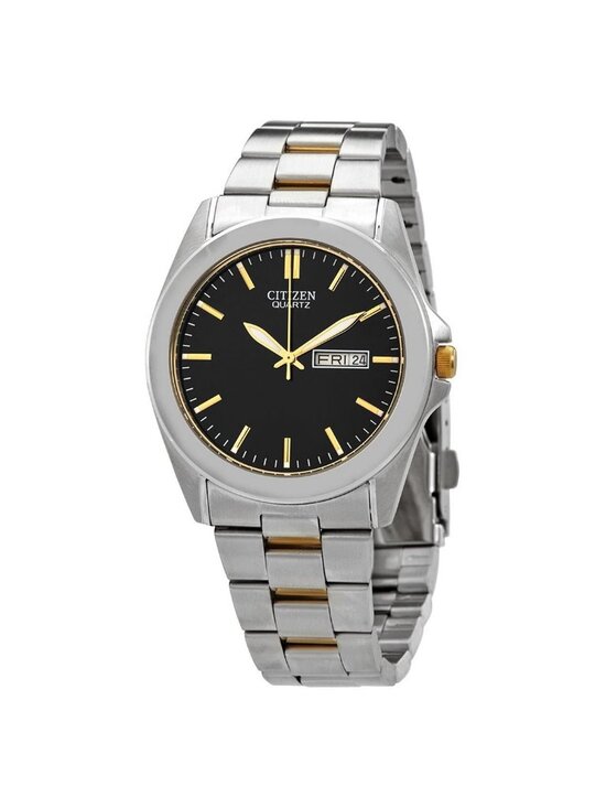NWT Citizen Quartz Black Dial Two-tone Men\'s Watch